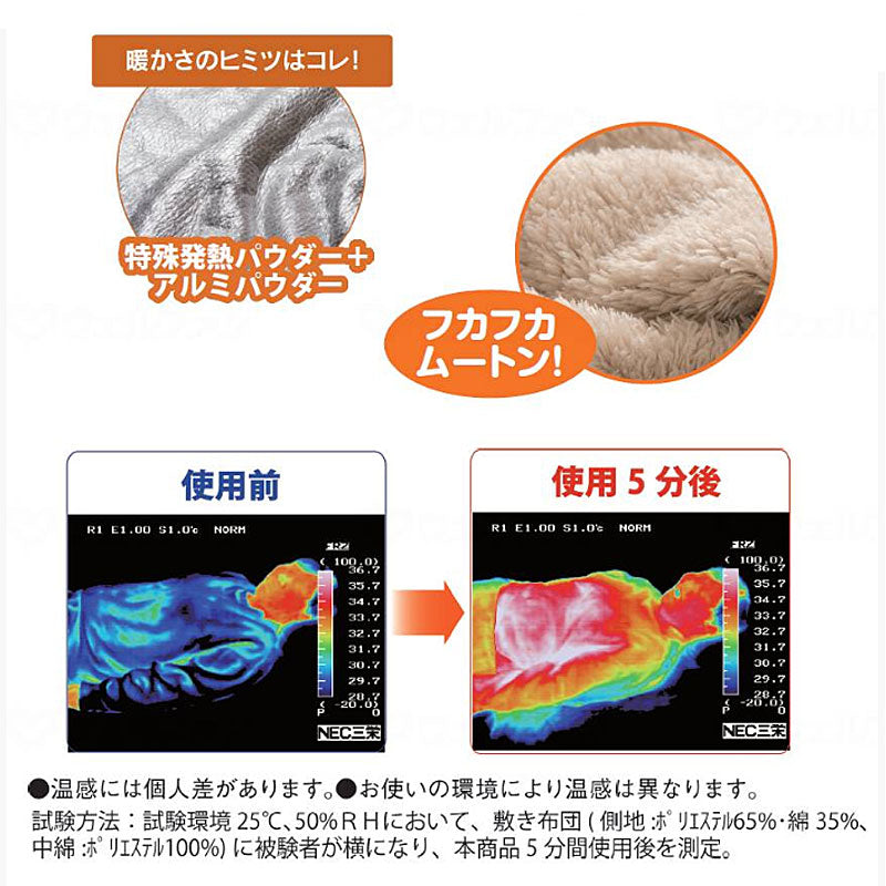 発熱毛布 あったか〜E ひざ掛けM EVA-HIZAKAKE-M オーシン 介護用品