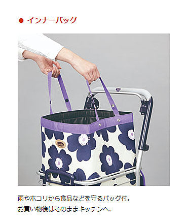 (代引き不可) バッグ付アルミワイヤーカート用インナーバッグ（バッグのみ）ユーバ産業 介護用品