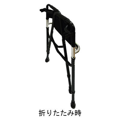 Rec01(レックゼロワン)コンパクト ブラック イーアス (歩行器 歩行補助 折りたたみ 座面) 介護用品