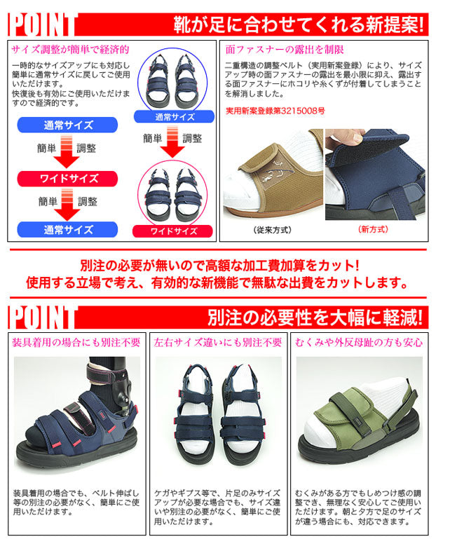 saisai ジャストフィットサンダル WG510 マリアンヌ製靴 (介護 シューズ) 介護用品