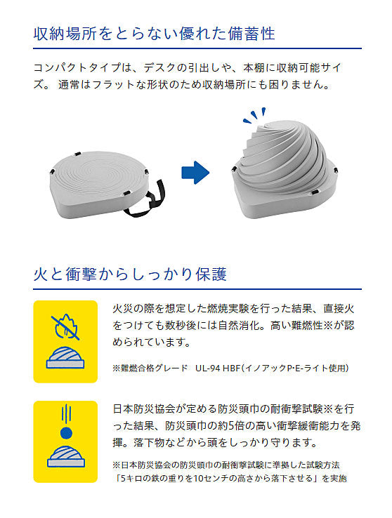 でるキャップ コンパクトタイプ DC-C-01 1枚入 タイカ (避難 簡易 保護帽 防災 災害対策) 介護用品