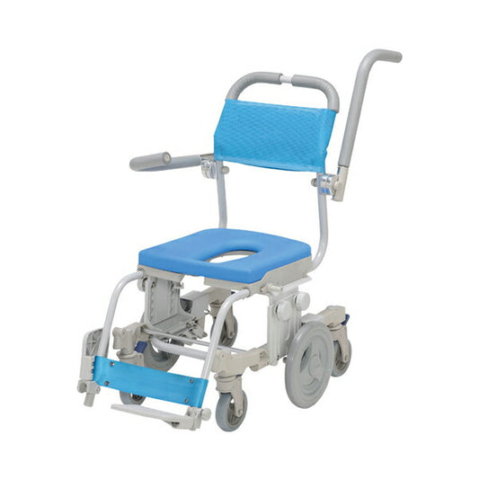 (法人様限定 代引き不可) シャトレチェア6輪セーフティ O型シート SW-6080-SA ウチヱ (お風呂 椅子 浴用 シャワーキャリー 背付き 介護 椅子) 介護用品