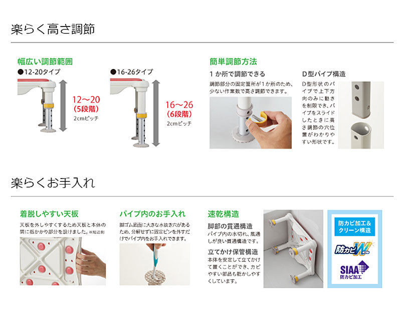 国内翌日発送 アロン化成 安寿 軽量浴槽台 あしぴた すべり止めシート