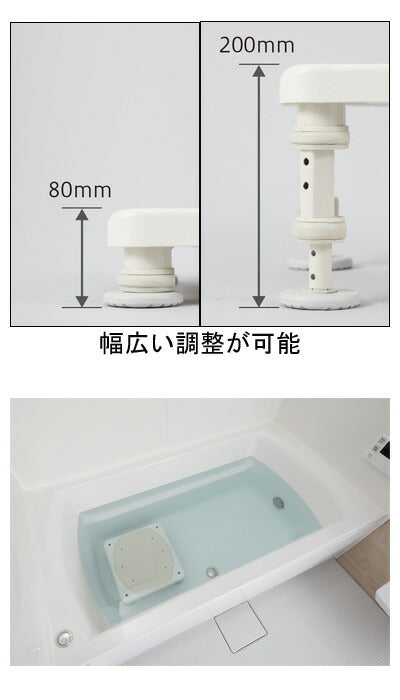 幸和製作所 ユニプラス 浴槽内いす80・120-200 BSN09 ホワイト - 入浴用品