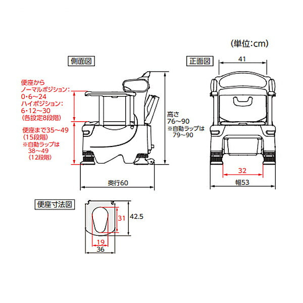 安寿 ポータブルトイレ FX-30 らくゾウくん 標準便座 532-956　532-957 アロン化成 (介護 樹脂製 ポータブルトイレ 肘付き椅子)  介護用品