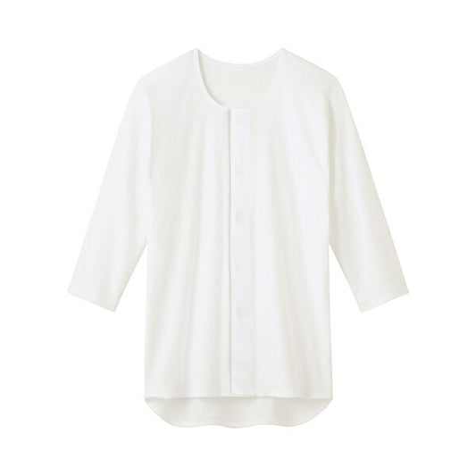 7分袖ワンタッチシャツ 紳士用 HWC119 ホワイト グンゼ (介護 衣類 肌着 7分袖 男性用) 介護用品