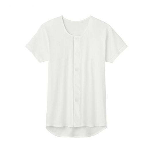 半袖ワンタッチシャツ 紳士用 HWC319 ホワイト グンゼ (介護 衣類 肌着 半袖 男性用) 介護用品