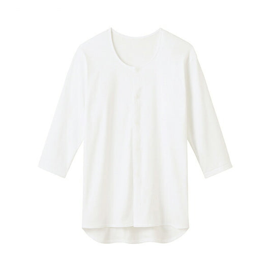 7分袖クリップシャツ 紳士用 HWC118 ホワイト グンゼ (介護 衣類 肌着 7分袖 男性用) 介護用品