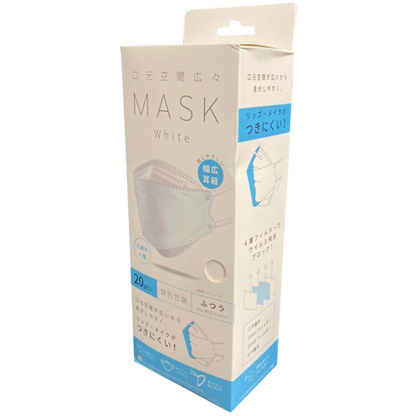 (1ケース60箱入り) 口元空間広々マスク 不織布４層マスク 使い捨てマスク ウイルス 飛沫対策 花粉 ホコリ 立体 個別包装 口元空間広々マスク